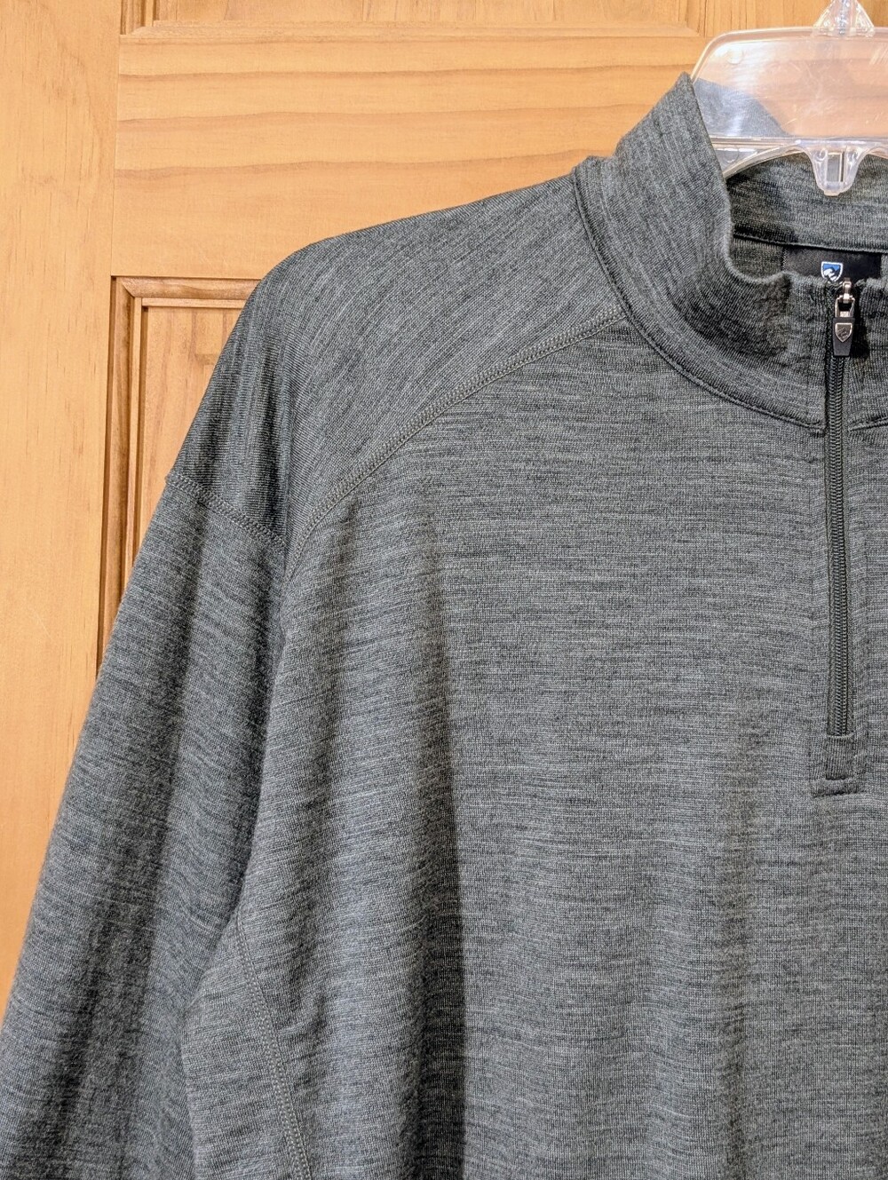 Kuhl Merino Wool 1/4 Zip Pullover Mens XL Heathered Grey Base Layer Outdoor Gorp - Picture 5 of 13
